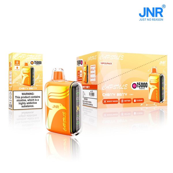Jnr Capsule 15k 15000 Puffs Tornado Box Dual Mesh Rechargeable Disposable Vape Screen Display Vaper-850mAh Battery, 20ml E-liquid, Multiple Nicotine 20 Flavors - 图片 2