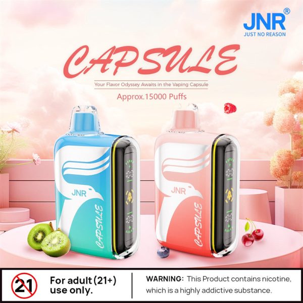 Jnr Capsule 15000 Puffs Disposable Vape Box Puff Bar Dual Mesh Coil Electronic Cigarette-850mAh Battery, 20ml E-liquid, Multiple Nicotine 20a Flavors - 图片 2
