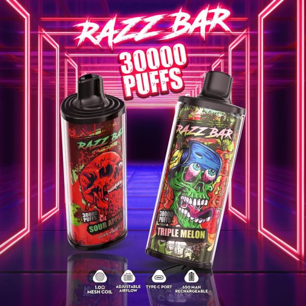 RAZZ BAR 30000 Puffs Disposable Electronic e Cigarette Wholesale I Vape 30K Puff Vaper 650mAh 30ml - 图片 2