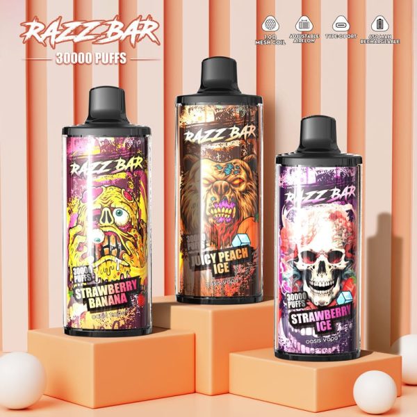 RAZZ BAR 30000 Puffs Disposable Electronic e Cigarette Wholesale I Vape 30K Puff Vaper 650mAh 30ml - 图片 3