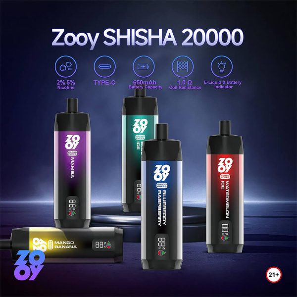 ZOOY Shisha 20000 PUFF Disposable Vape In Sales